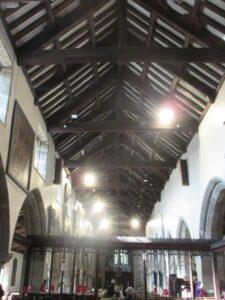 Kildwick Church 16th century oak roof. Image Phyllida Oates.